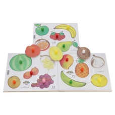 Just Jigsaws Fruit Peg Puzzles - Pack of 3